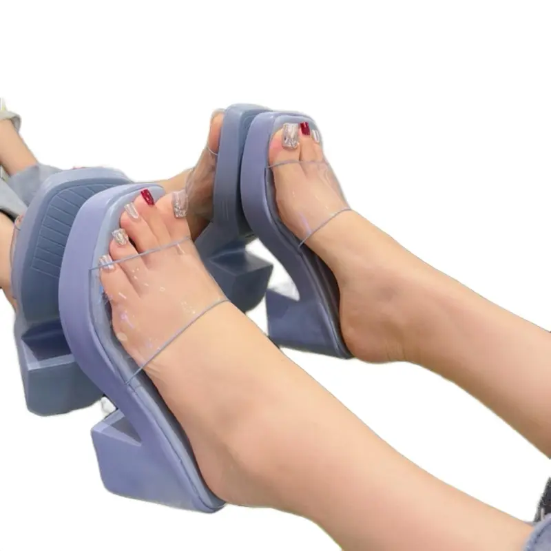 Dép xuồng gót đúp (PU2 Mica 8cm) xinh xắn thời trang Nhung Nữ 3