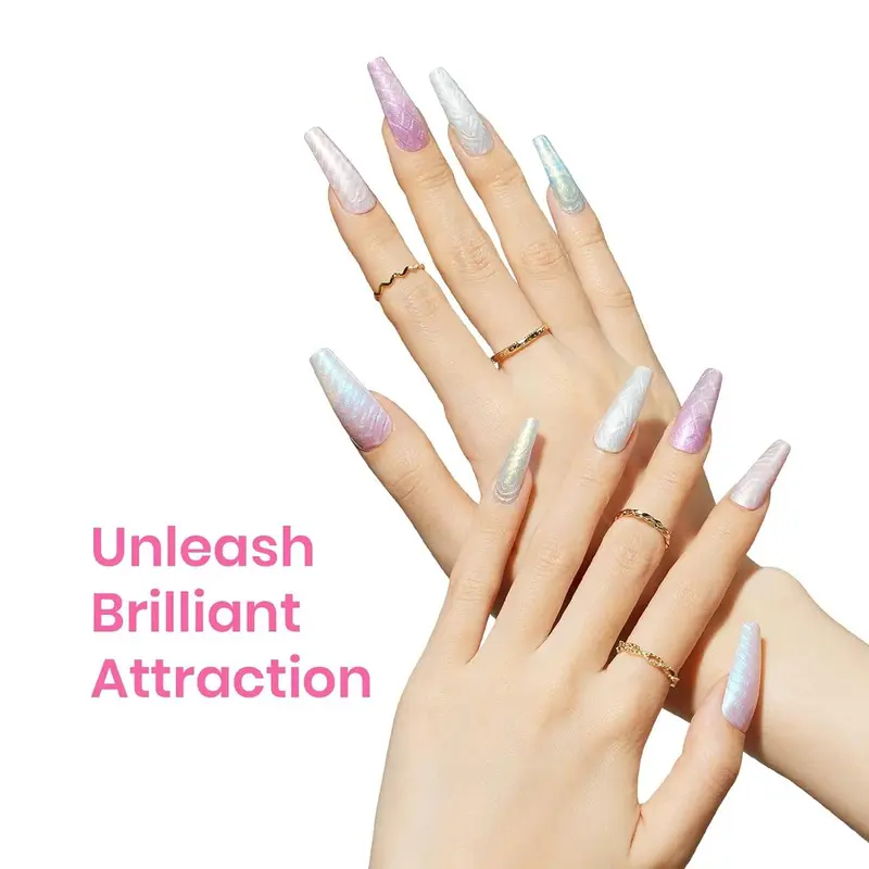 Pearl Color Gel Nail Polish, 6 Counts/set 6 Colors Shimmer Pearl White Pink Purple Mermaid Nail Drawing Summer Gel Polish, Soak Off UV LED Gel Polish 3