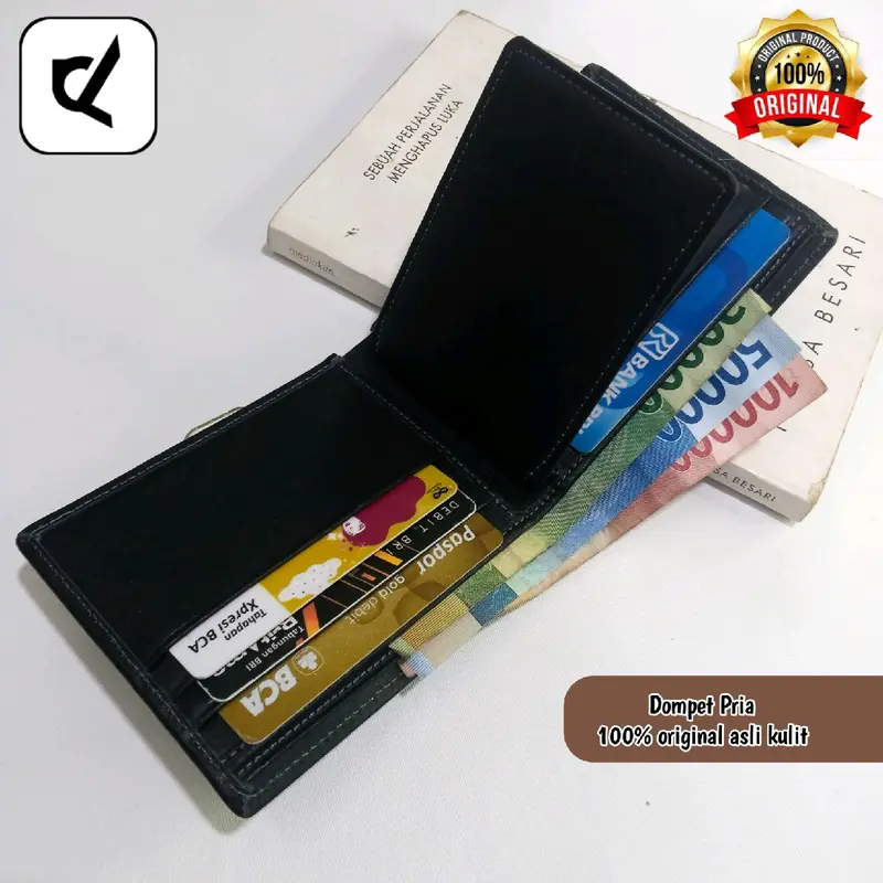 dr_leather - Dompet Lipat Pria 100% ORIGINAL Asli Kulit Dompet Kartu Uang Hitam 8