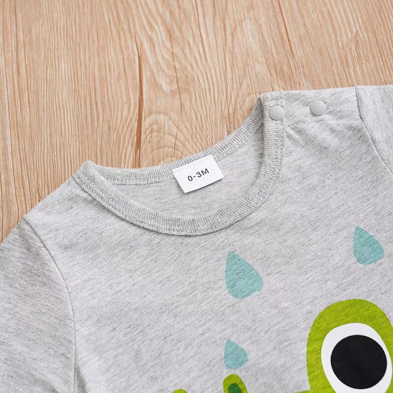 Summer Boys And Girls Cute Cartoon Crocodile 3d Printed Cotton Comfortable Casual Short Sleeve Baby Bodysuit 4