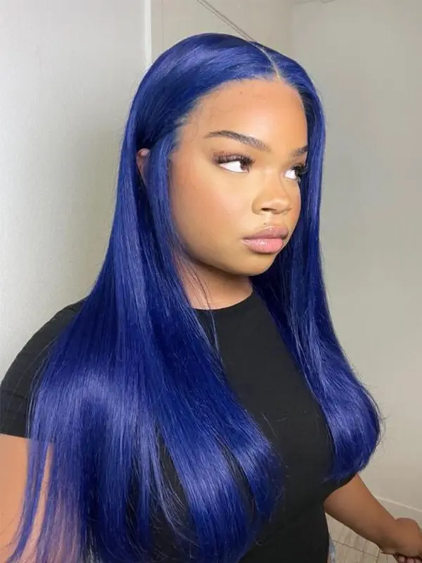 28 Inch Long Straight Wigs for Women, Gorgeous Fluffy Wigs without Bangs, Synthetic Lace Front Wigs for Party, Daily Use 0