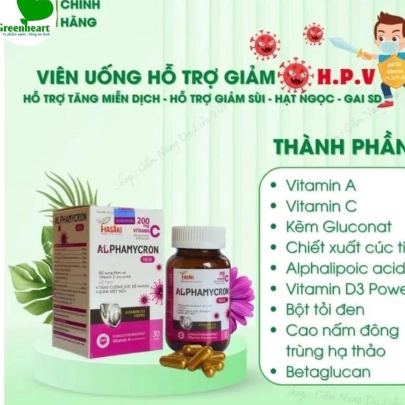 {CHE TÊN} Combo viên uống ALPHAMYCRON hộp 30v+ dung dịch chấm rụng mụn Acid TRICHCLOACETIC 50%(15ml).Hỗ trợ đào thải HPV chấm rụng mụn sùi 4