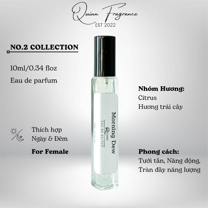  Nước Hoa Nữ QUINN FRAGRANCE - Morning Dew Chai 10ml Hương Trái Cây Tươi Mát Năng Động Lưu Hương 6-8h Xịt Thơm Perfume Cosmetic Mỹ Phẩm 