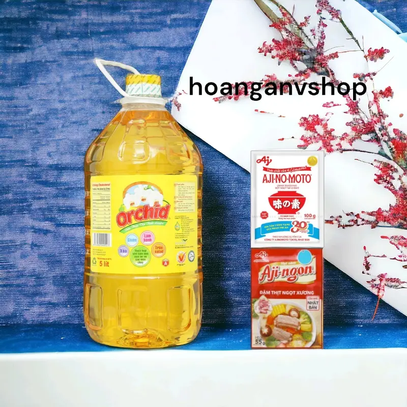 Dầu ăn Orchid 5l - Tặng 1gói Bột Ngọt Hạt Lớn 100gr, 1gói Hạt Nêm 55gr 1