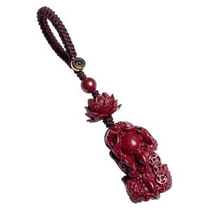 Rantai Kunci Kereta Cinnabar, Kandungan Tinggi, Loket Pixiu Pasir Ungu dan Emas Tulen, Sesuai untuk E-dagang dan Penghantaran Jatuh Keychains