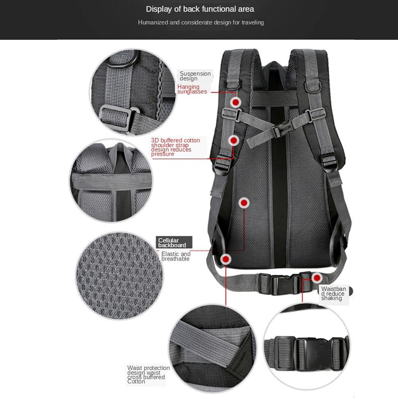 Product Introduction of AGS Waterproof Outdoor Backpack Hiking Camping Travel Bag Sports Rucksack Casual Waterproof Backpack Men Women Laptop Sports Bag Hiking Camping Mountaineering Outdoor Travel Bag AC1 26