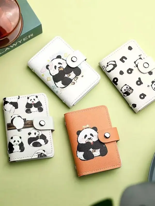 Women's Cute Cartoon Panda Pattern Card Holder, Large Capacity Card Holder, Casual Trendy Versatile High-quality Daily Wallet 4