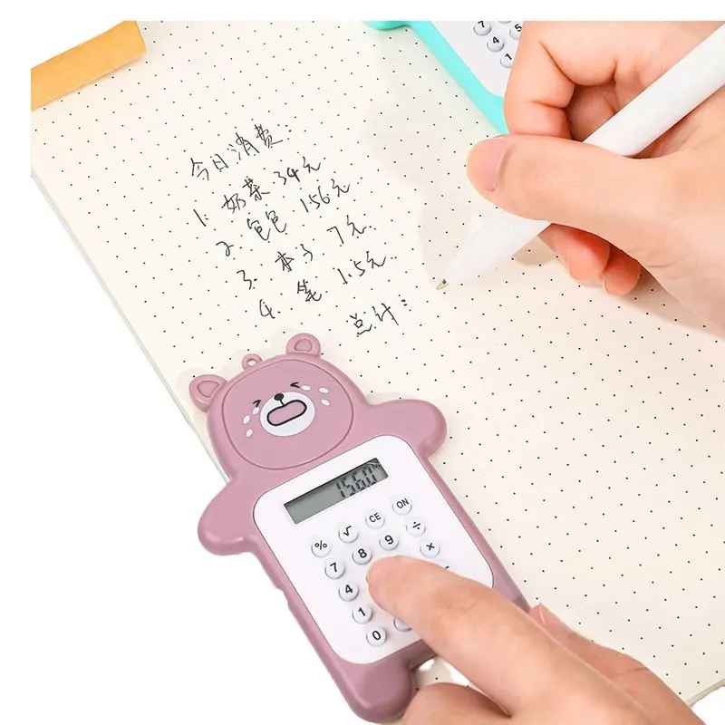 Máy Tính Hình Gấu Hoạt Hình Dễ Thương, Máy Tính Cầm Tay Mini, 8 Bit, 1 Cái 4