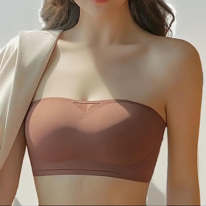 Áo Ngực Không Dây Chống Tuột Quây Ngang Bản Su Đúc Không Gọng, Áo Bra Nữ Nâng Ngực Định Hình Chắc Fom Cao Cấp 201