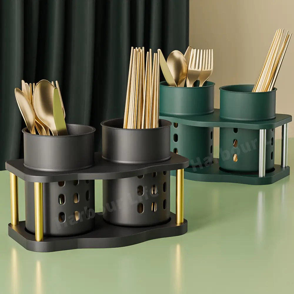 Harbour Life Kitchen Fork Spoon Holder Cutlery Holder Drainer Chopsticks Spoon Storage Box Kitchen Rack Organizer Ramadan Kareem