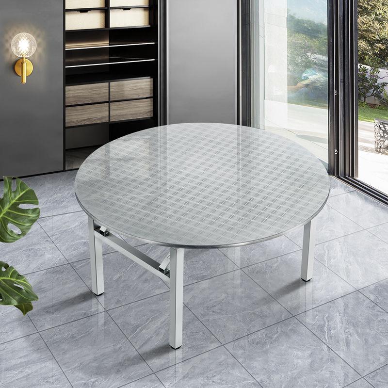 304 stainless steel round table folding table round barbecue night snack stall canteen dining table large round table 5