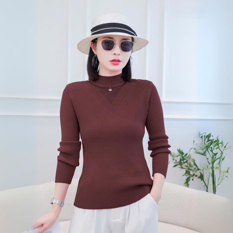  Áo len trung niên nữ quà tặng mẹ LYBEE TV015 vải mềm co giãn cổ cao giữ nhiệt Women 