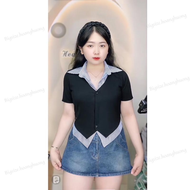 Áo Kiểu Sơ Mi Phối Thun Tăm Tay Ngắn phong cách mùa Hè Thu dành cho nữ Women Top trễ vai basic blouse