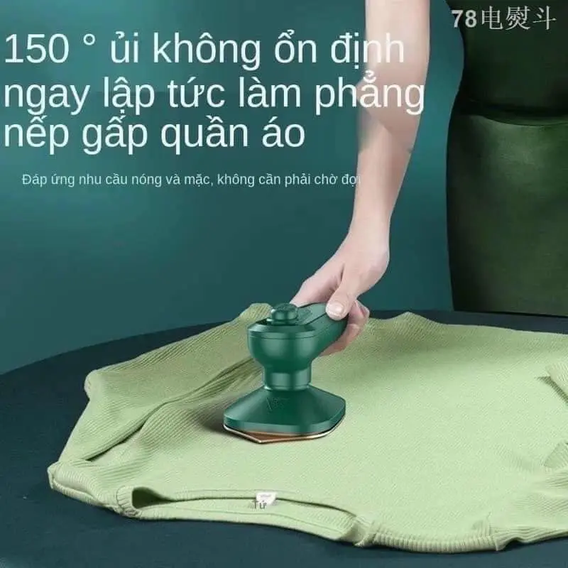 Bàn Là Mini Hơi Nước Cầm Tay XANH RÊU công suất 33W mẫu mới gọn nhẹ