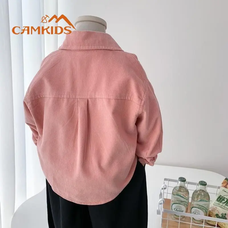 Áo Sơ Mi Trẻ Em, Camkids, Bộ Sưu Tập Mùa Xuân Và Mùa Thu, Hàng Mới Về 2024, Phong Cách Hàn Quốc, Áo Sơ Mi Vải Nhung Kẻ, Dành Cho Bé Trai Và Bé Gái, Thiết Kế Đẹp Trai 1