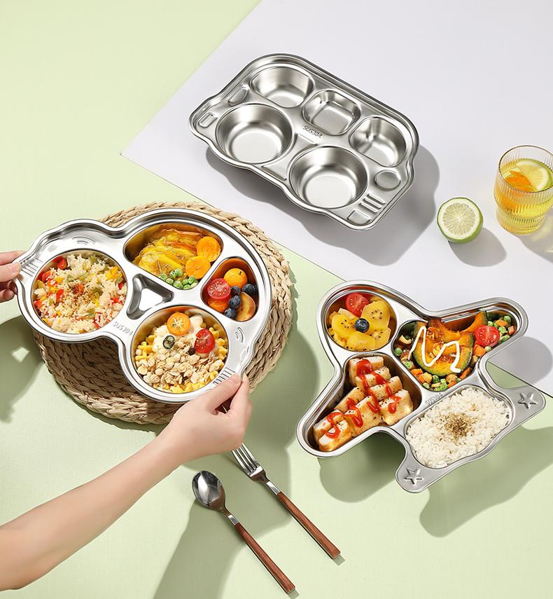 Product Introduction of Khay ăn dặm cho bé inox 304 cao cấp, hình peppa pig kitty gấu panda ô tô dễ thương 21