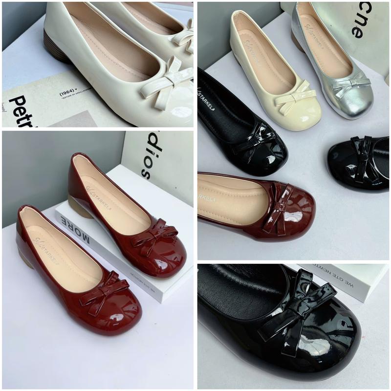 Giày búp bê nữ mũi tròn da bóng đế 3 phân mềm (Form 1.5) - Shoes giày bệt giày baby cao giày loli