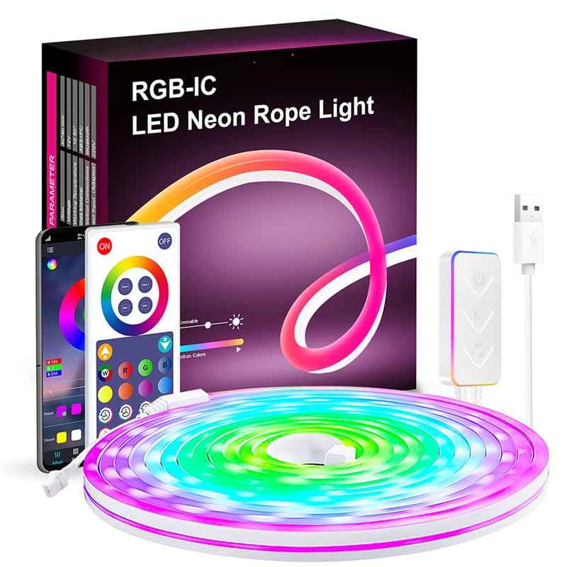 Product Introduction of Lampu Neon Flex Running RGB 3 Meter Remote Led Strip Bluetooth USB Kamar Tidur Hias lampu  running aesthetic 33