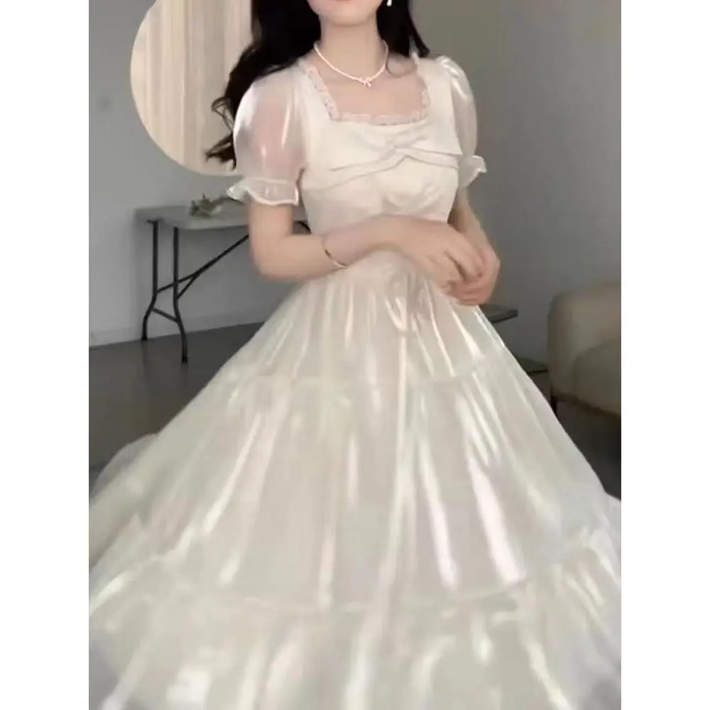 Váy Thắt Nơ Nữ Cổ Tích Phong Cách Pháp Ngọt Ngào Và Nhẹ Nhàng, Thích Hợp Cho Bé Gái, Hàng Mới Về Mùa Hè, Bó Sát Eo, Thích Hợp Cho Các Cô Gái Trẻ Hơn, Váy Tình Yêu Đầu Tiên