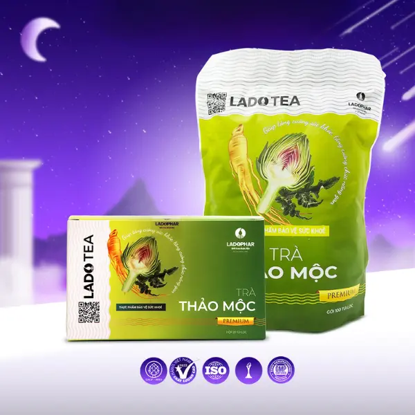 Trà Thảo Mộc Túi Lọc LADOPHAR - Trà Giải Độc Gan, Thanh Lọc Cơ Thể Bịch 100