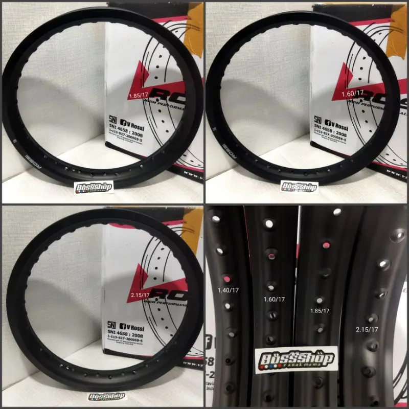 SATUAN Velg Rossi RIM Pelek Jari-Jari V-Rossi Ukuran 17x1.40 1.60 1.85 2.15 BLACK SANDY all motor