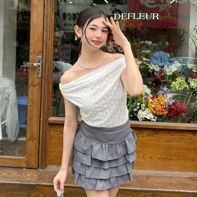 ÁO KIỂU TRỄ VAI HOA NHÍ NỔI TIỂU THƯ NỮ MINA Shirt - SƠ MI VOAN Women Top Voi