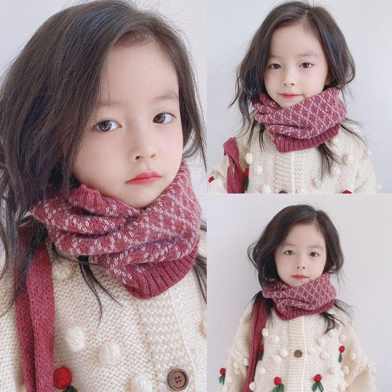 Product Introduction of Thermal Knitting Scarf Female Winter All-Matching Color Matching Plaid Neckerchief Cover Bandana Male and Female Baby Wool Bandana 9