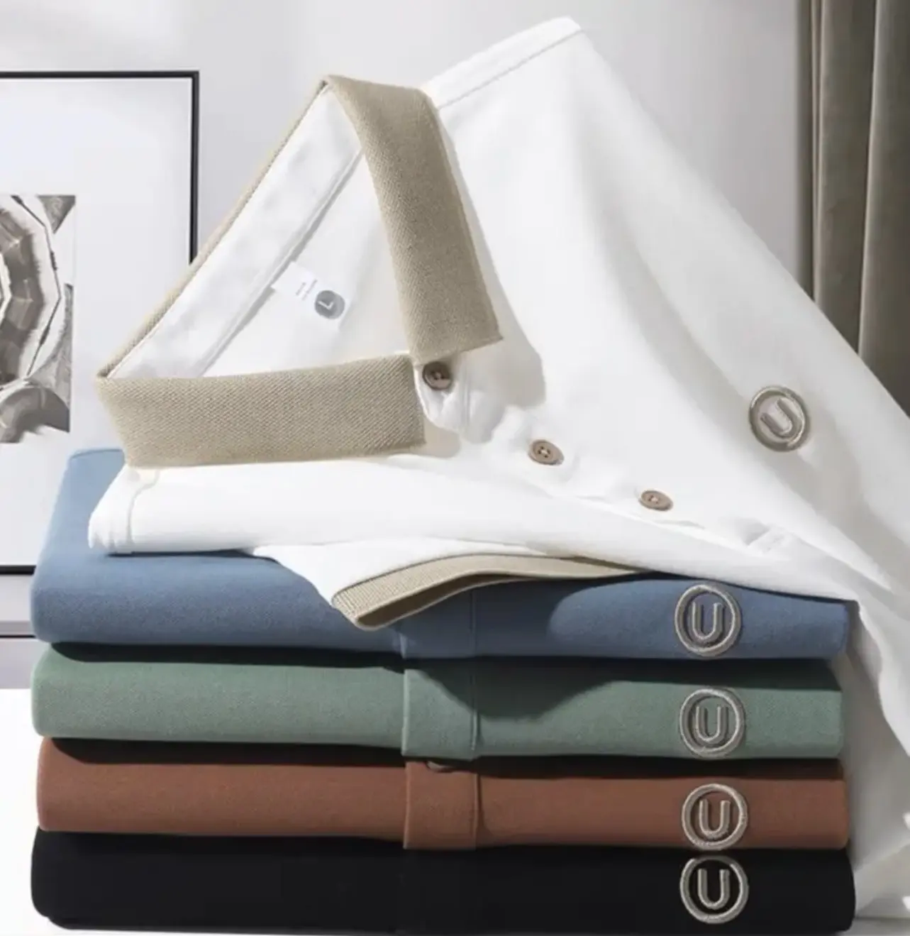 Áo polo Thêu Chữ U basic UMA - chất liệu cá sấu dệt kim cao cấp co dãn 4 chiều - thiết kế thanh lịch chuẩn form