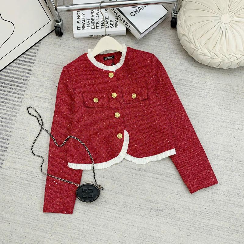 Áo Dạ Tweed 2 Túi Ngực Phối Viền Bèo Min House