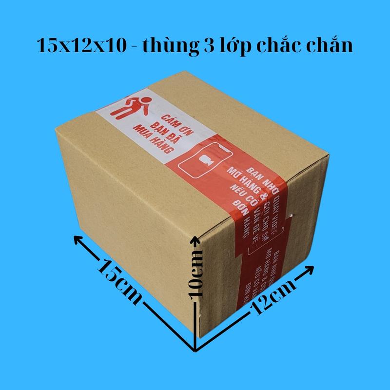 Size 15x12x10-100 Cái Thùng Carton Đóng Hàng Thùng Giấy 3 lớp cứng chắc chắn hopshipcod hộp carton