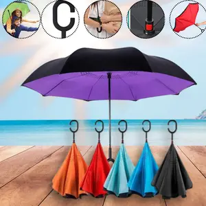 Payung Terbalik Kazbrella Reverse Umbrella Mobil Besar Gagang C 2 Lapis Tahan Hujan Panas Sinar Matahari
