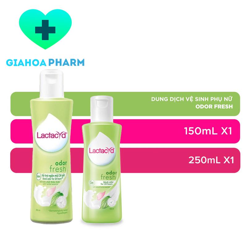  Lactacyd Odor Fresh Ngày dài tươi mát - Dung dịch nước vệ sinh phụ nữ lá trầu không giảm mùi hôi ngứa ngáy an toàn 