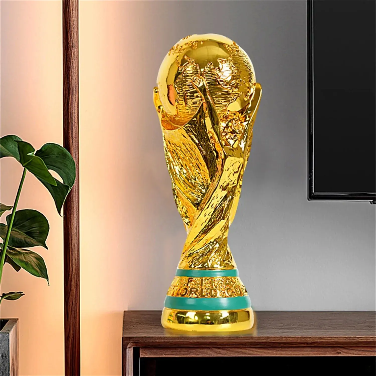 Gold Resin Football Trophy, Football Trophy, Resin Ornament, Gift for Football Fans, Home and Office Craft Decoration
