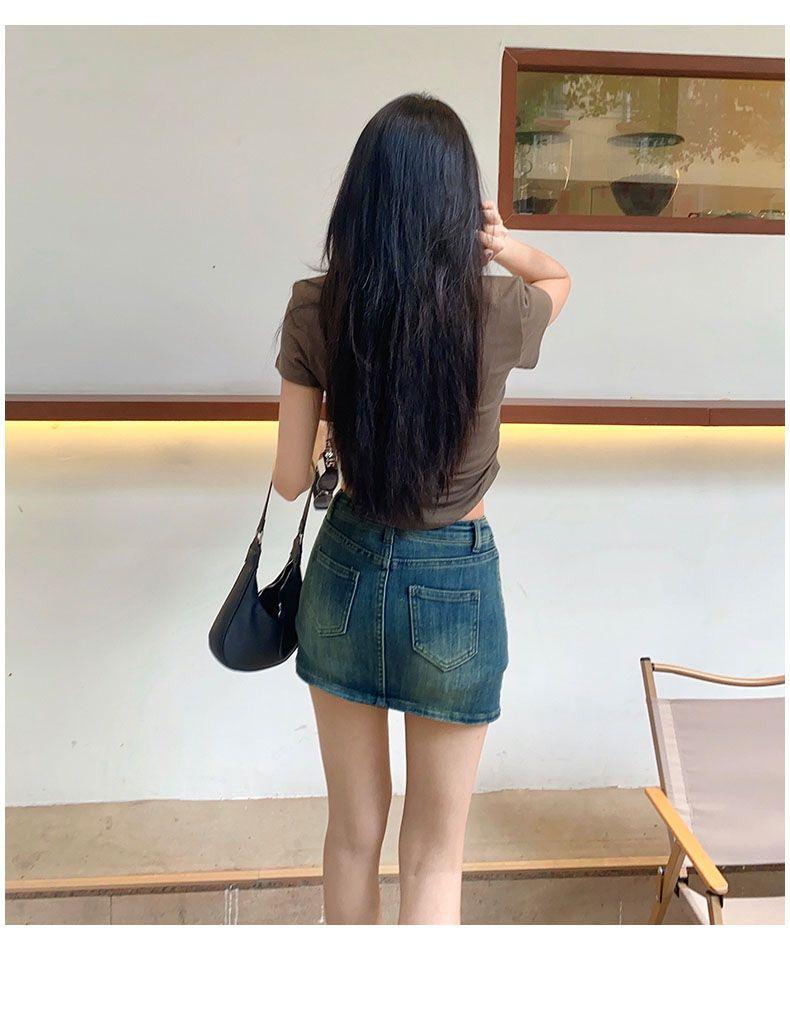 Product Introduction of Chân Váy Ngắn Denim, Chất Lượng Cao Cấp, Phong Cách Bodycon Gợi Cảm, Màu Xanh Dương Cổ Điển Thích Hợp Cho Mùa Xuân Và Mùa Hè, Co Giãn, Chân Váy Hình Chữ A Nhỏ 9