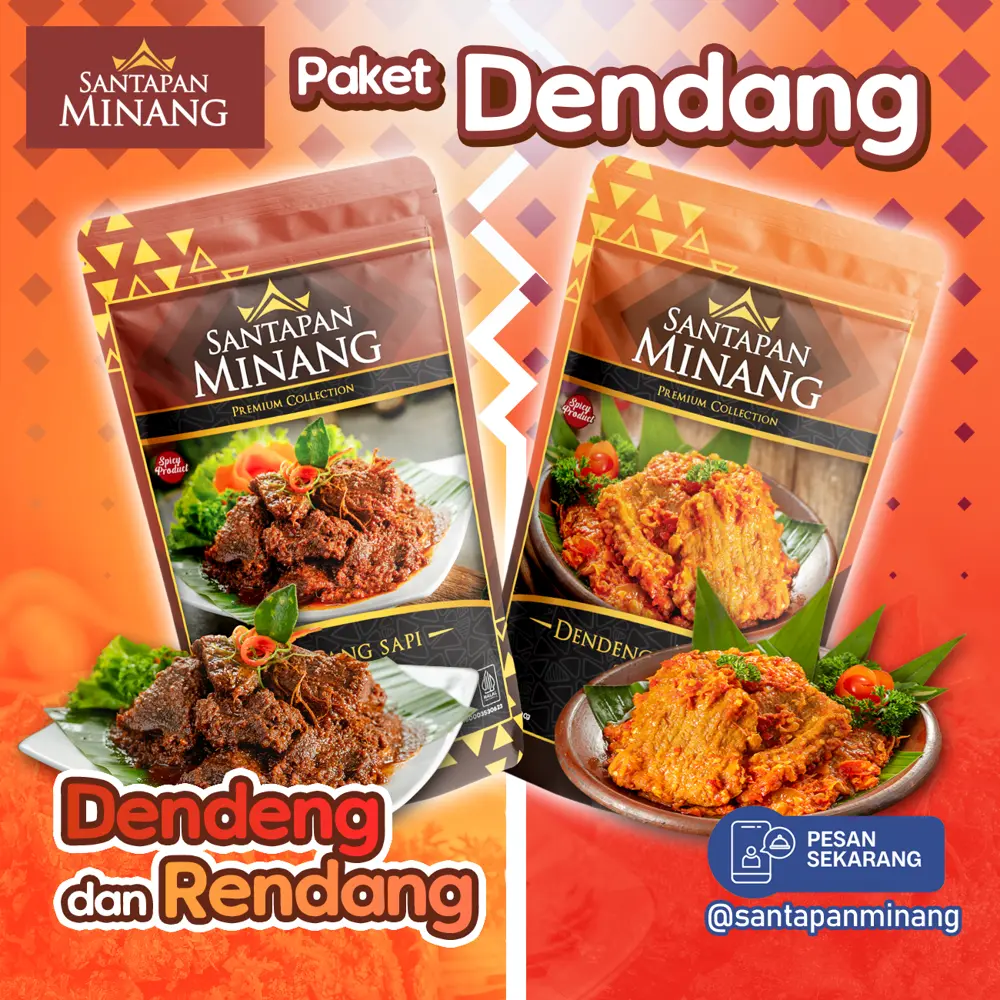 Paket Dendang Dendeng Balado Basah Lambok & Rendang  Daging Sapi Santapan Minang