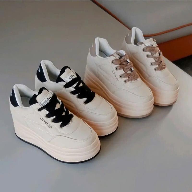 Giày thể thao đôn đế 10cm 2 màu nâu đen Shoes Sneaker