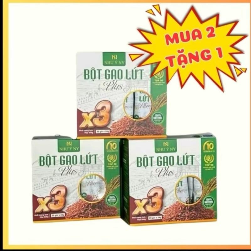 (Mua 2 tặng 2 )Bột gạo lứt Như ý NY Plus X3 ( 20 gói) Mua 2 hộp Plus x3 tặng 1 hộp + túi trà lá Nam ngucoc