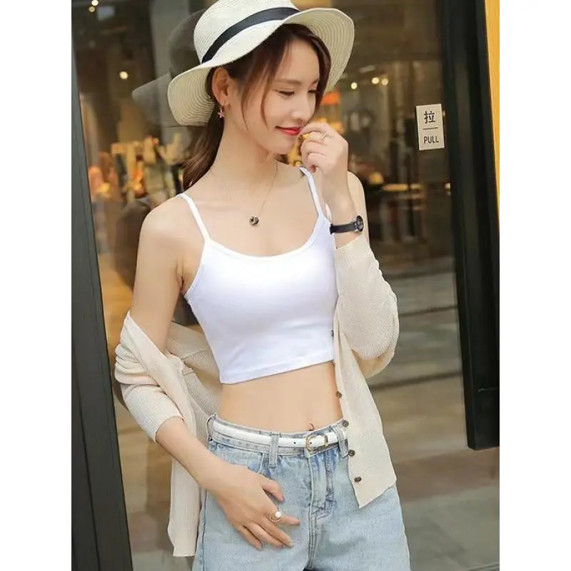 Camisole Vest for Women, Sleeveless Top, Versatile Sexy Crop Top, Solid Color Tube Top, Strapless Vest for Female Students