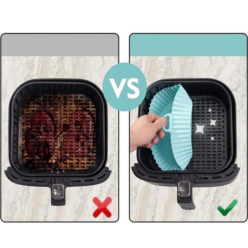 Silicone Air Fryer Liner, 1 Count Round Reusable Heat Resistant Air Fryer Basket, Household Air Fryer Liner for Home Kitchen 4