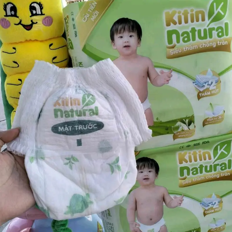 (Tích Điểm Đổi Xe) 1 Bịch Tã Bỉm Kitin Natural, đủ size Dán và Quần Cho Bé Voi Xe Đẩy 1