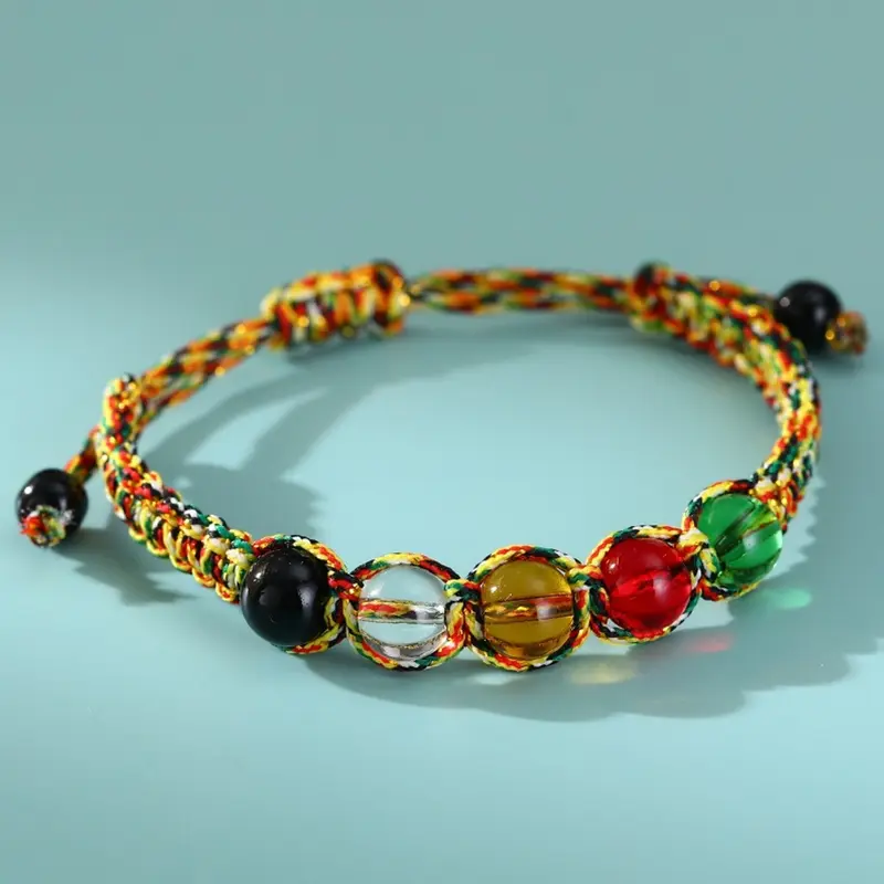 Vòng Tay Hạt Pha Lê Dây Thừng Buộc Thủ Công Phong Cách Boho, Dành Cho Phụ Nữ Và Trẻ Em Gái, Có Thể Điều Chỉnh, Vòng Tay Đính Cườm, Đồ Trang Sức Tay, Quà Tặng Bạn Bè, Hàng Mới Về 6