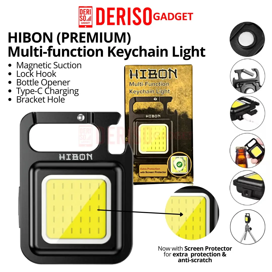 DERISO HIBON (Premium) Multifunction Keychain light Flash light Rechargeable Camping Light Hiking Light Lighting Outdoor