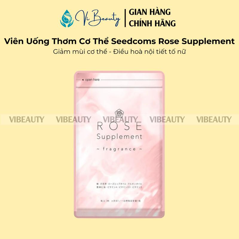 ViBeauty Viên Uống Thơm Cơ Thể Rose Supplement Seedcoms 90 Viên - Hương Hoa Hồng Quý Phái Tạo Khí Tốt Cho Cơ Thể & Làm Đẹp Da Từ Bên Trong