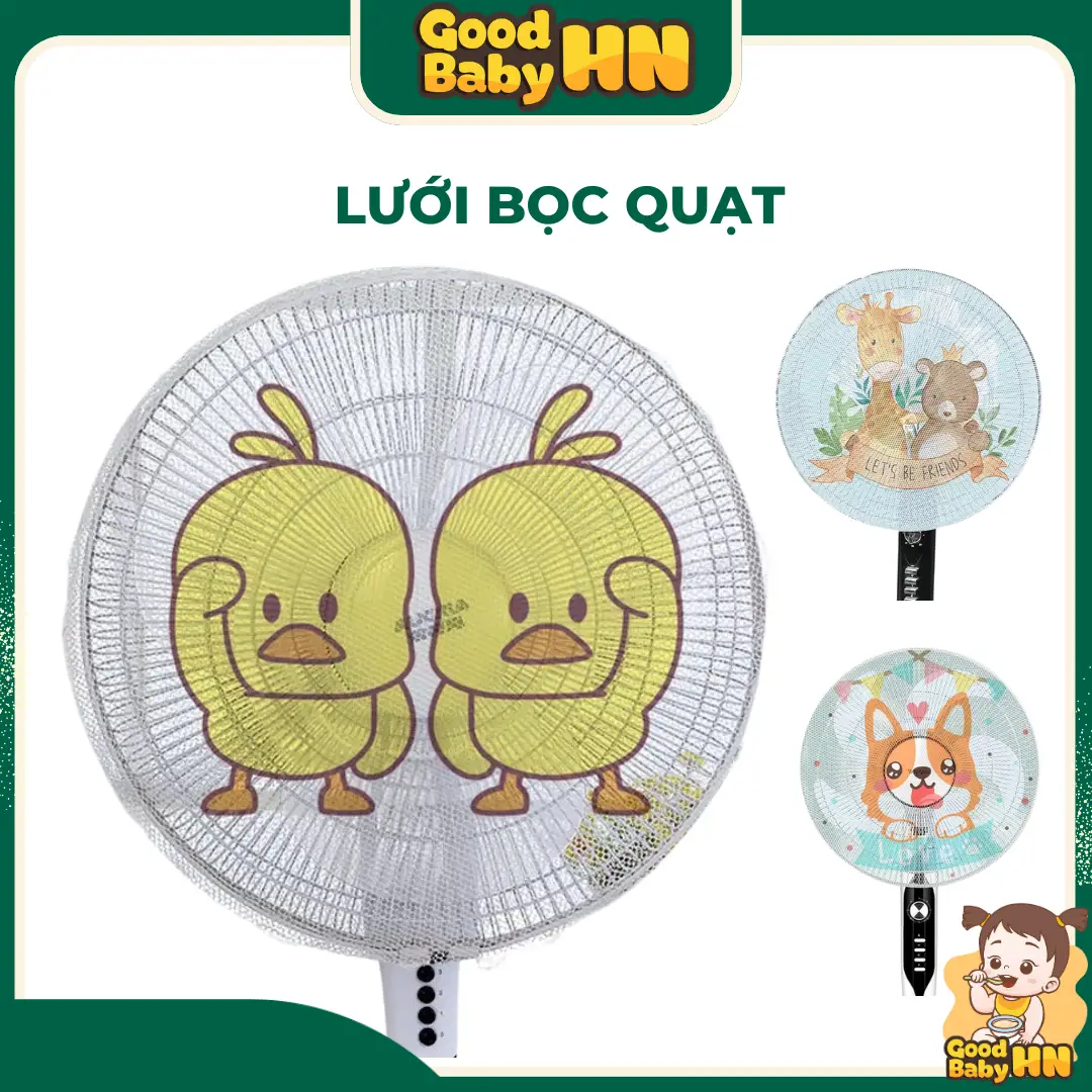 (HÀNG LOẠI 1) Lưới bọc quạt an toàn cho bé size to 40-55cm