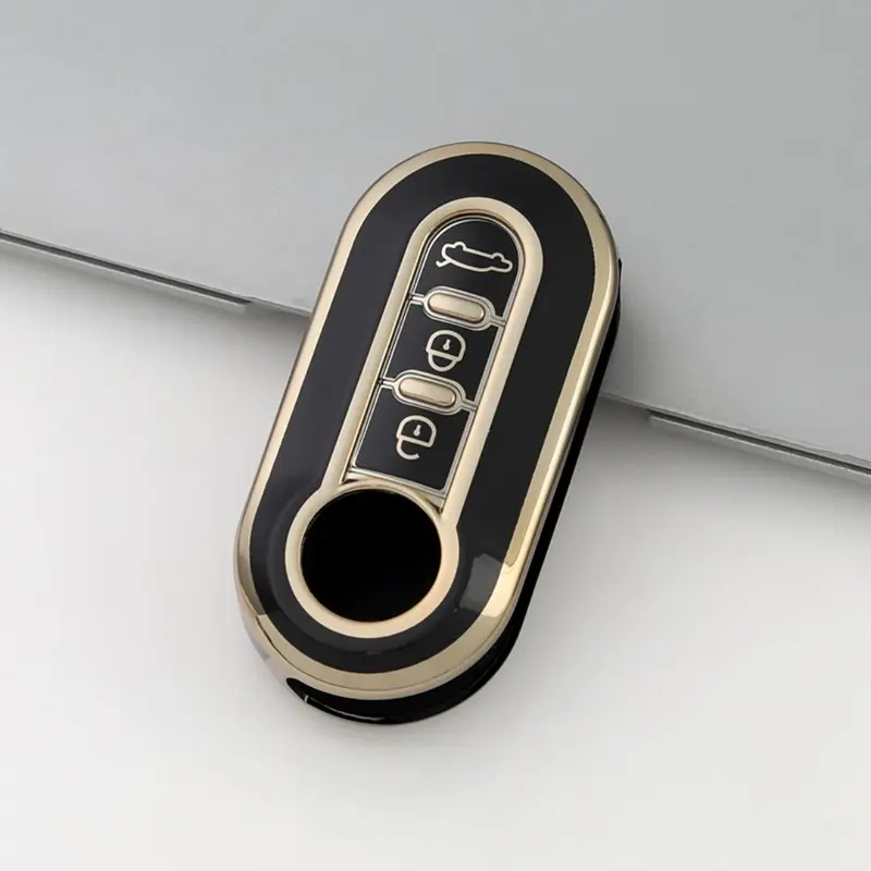 Car Key Case, 1pc Soft TPU Car Key Holder, Anti Fall & Dust-proof Key Cover for Fiat 500 for Boyue for Bravo for Iveco for Olsen, Car Key Remote Case, Automotive 3
