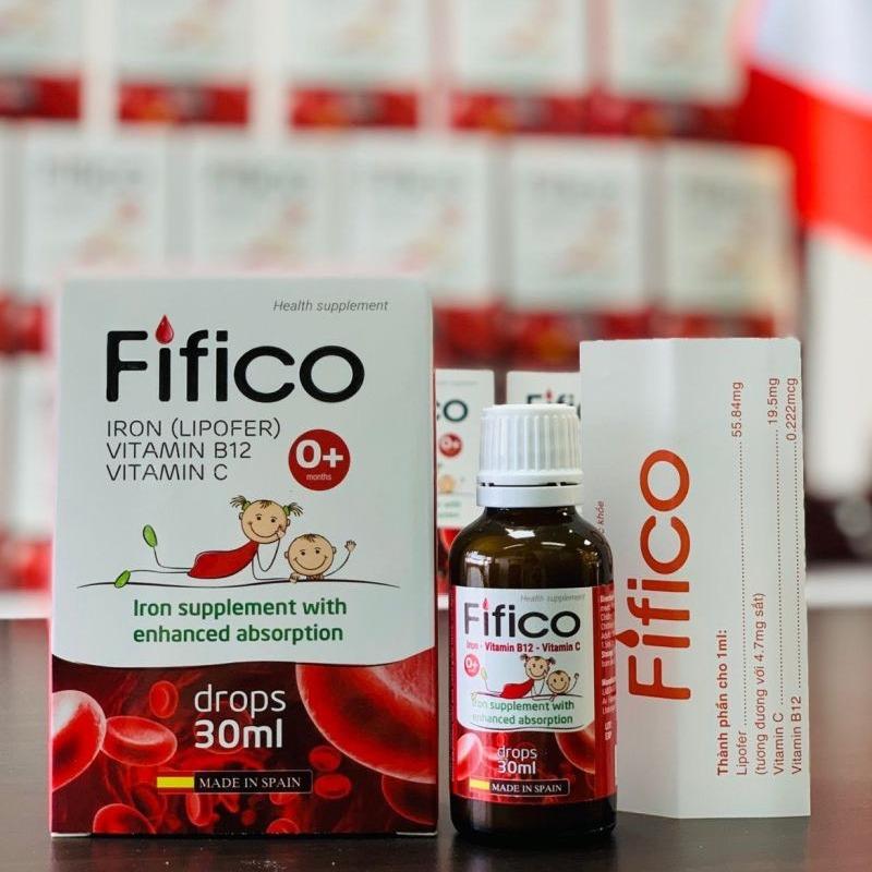 SIRÔ FIFICO BỔ SUNG SẮT LIPOFER VITAMIN B12 VÀ VITAMIN C DẠNG NHỎ GIỌT HỖ TRỢ GIẢM THIẾU MÁU GIÚP BÉ HẤP THU SẮT 30ML CỦA T Y BAN NHA CHO TR.Ẻ TỪ 0 THÁNG TUỔI 1
