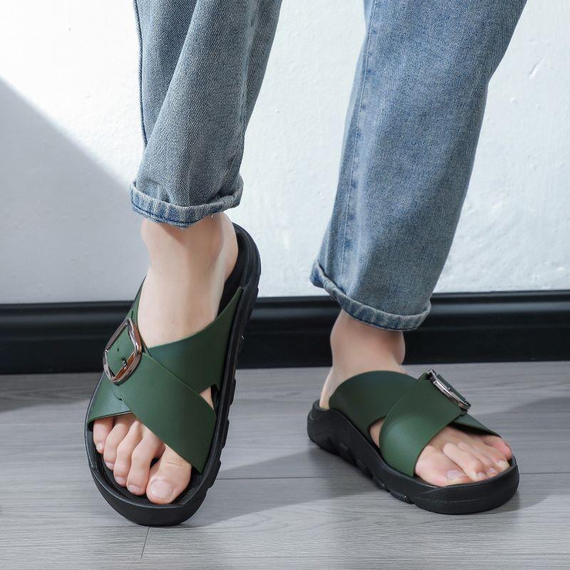Product Introduction of Unisex outdoor slippers comfort cross straps slippers for men（size:40-44) Shoes Boy Footwear Walking Shoes Flipflop Slide 24