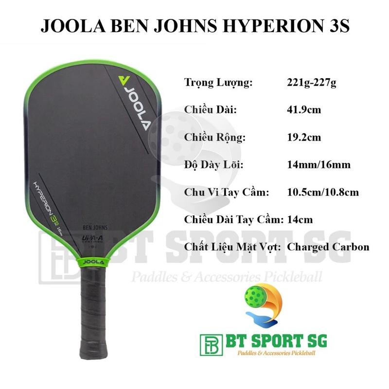 Vợt Pickleball Joola  3s 16mm Cacbon mặt nhám , siêu nhẹ giúp dễ dàng kiểm soát trái bóng 3