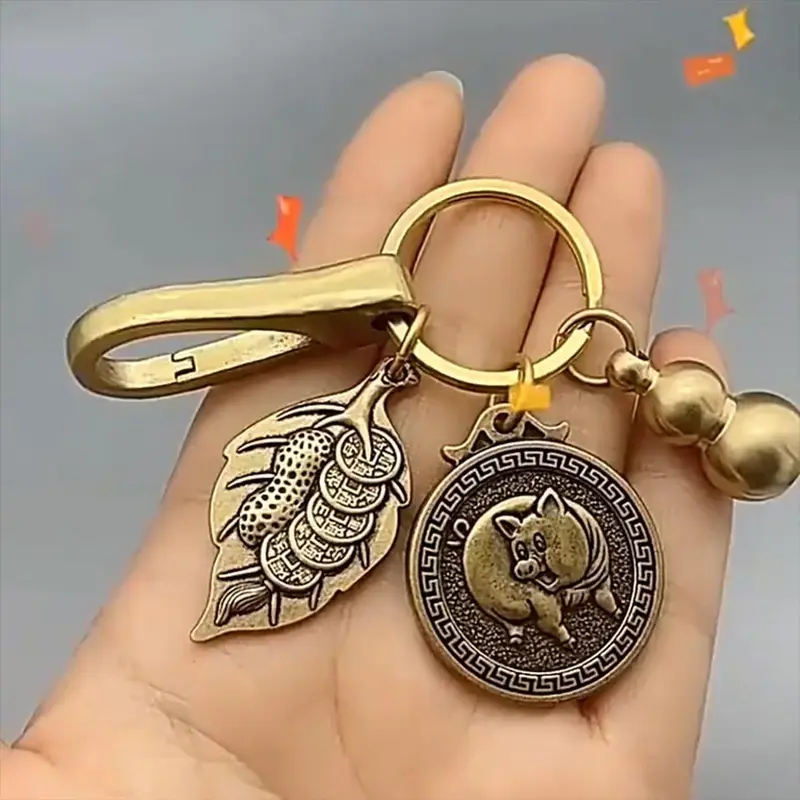 Gantungan Kunci Shio Bahan Logam Keychain 12 Shio Gantungan Kunci Naga Gantungan Kunci Motor 2