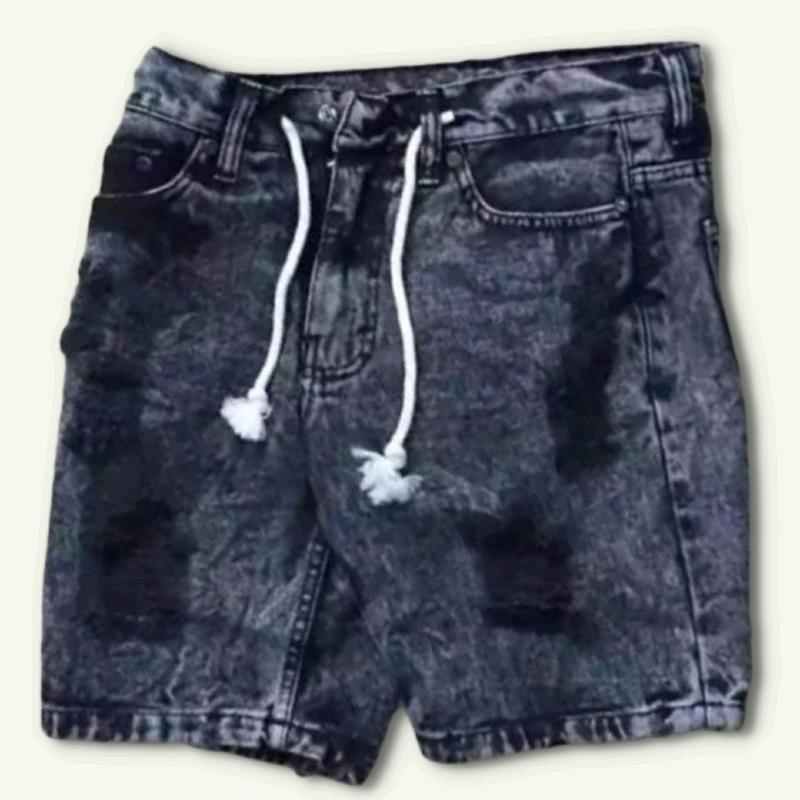 Celana Jeans Pendek Sobek Pria | Celana Pendek Sobek Pria Hitam Distro Ripped Denim 0